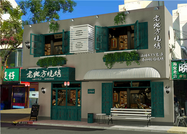 銀川老地方燒烤店裝修設(shè)計(jì)案例_銀川燒烤店裝修公司